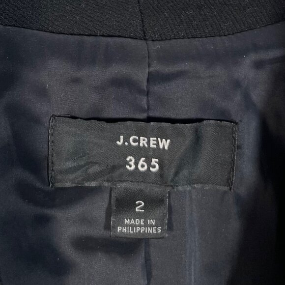 J. Crew Open Collar Going Out Black Blazer in Stretch Twill Size 2 - Picture 4 of 4